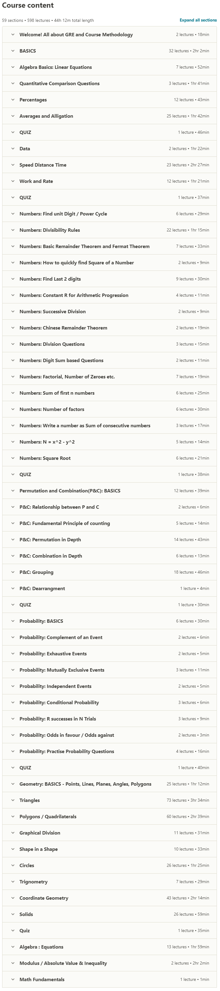 GRE 44 hours math preparation goal GRE 330 content