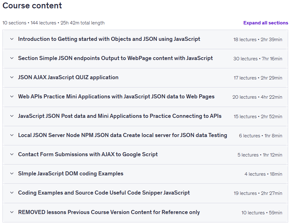 JavaScript Dynamic Web Pages AJAX 30 Projects APIs JSON