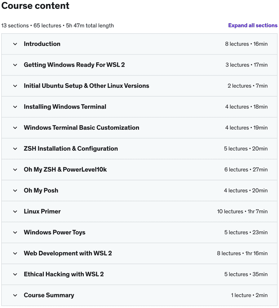 The Complete WSL 2 Course for Web Development & Hacking Content