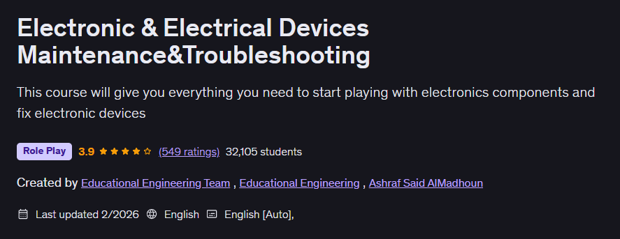 Electronic & Electrical Devices Maintenance&Troubleshooting