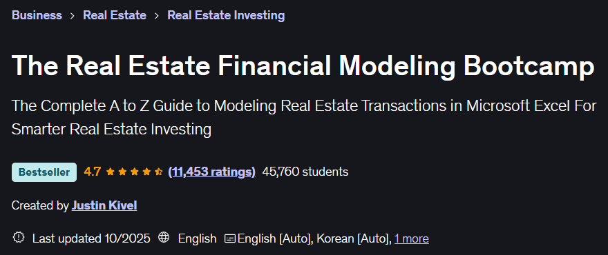 The Real Estate Financial Modeling Bootcamp
