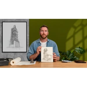 Artistic Architectural Drawing with Ink