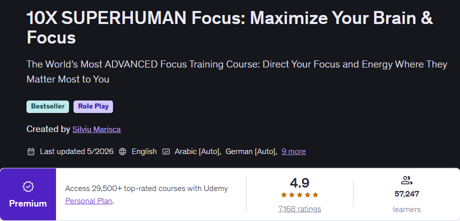 10X SUPERHUMAN Focus: Maximize Your Brain & Focus
