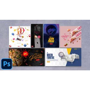 Adobe Photoshop CC: Social Media Banner Ads Design