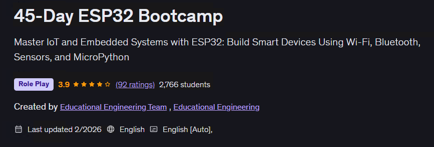 45-Day ESP32 Bootcamp
