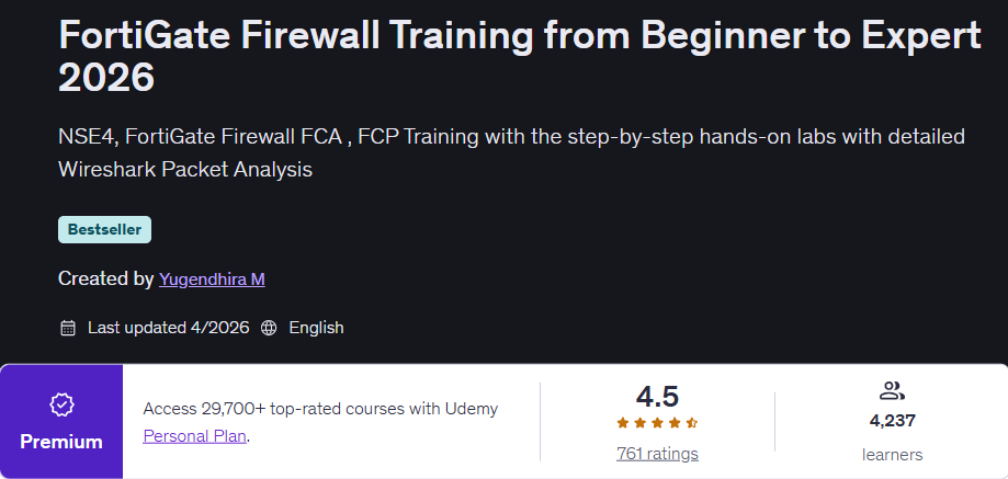 FortiGate Firewall Training from Beginner to Expert 2026