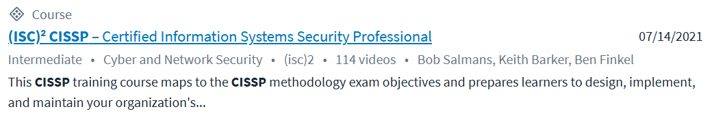 (ISC)² CISSP Online Certification Training