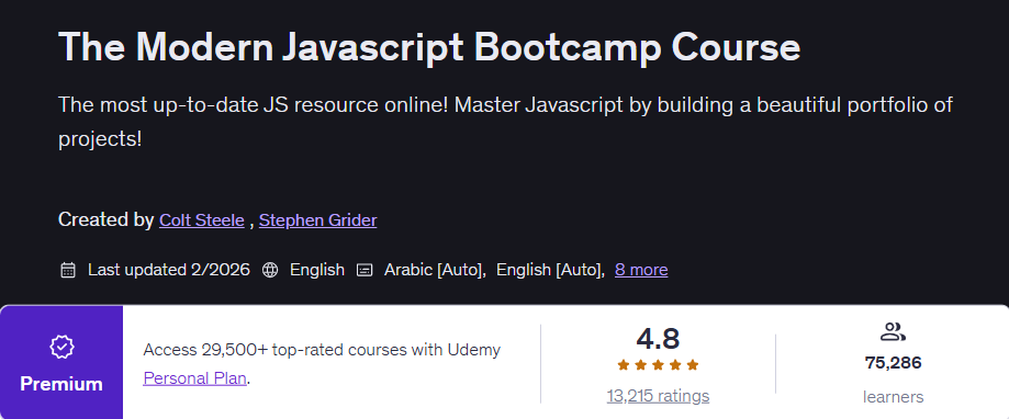 The Modern Javascript Bootcamp Course