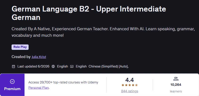 German Language B2 - Upper Intermediate German