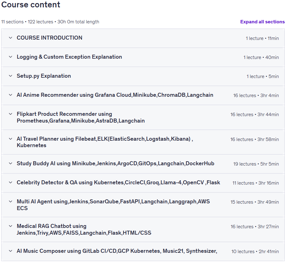 LLMOps And AIOps Bootcamp With 8 End To End Projects