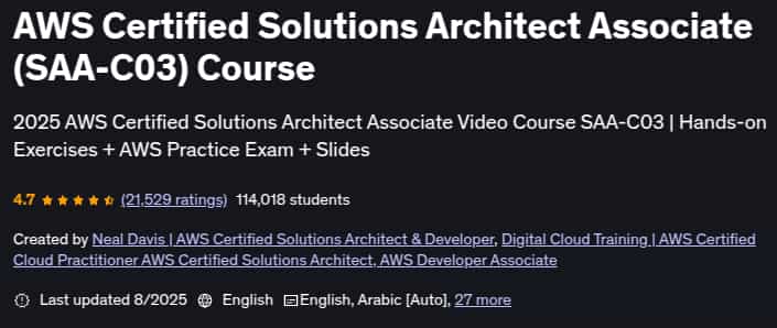 AWS Certified Solutions Architect Associate (SAA-C03) Course