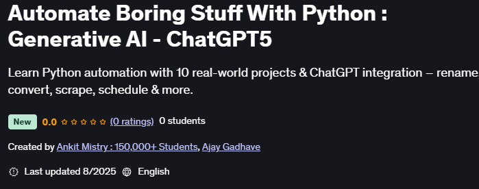 Automate Boring Stuff With Python Generative AI - ChatGPT5