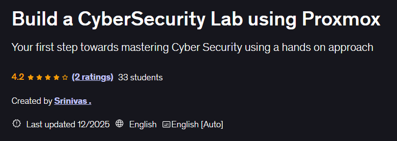 Build a CyberSecurity Lab using Proxmox