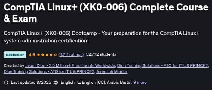CompTIA Linux+ (XK0-006) Complete Course & Exam