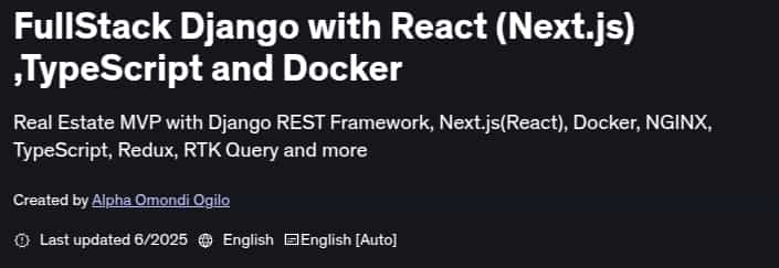 FullStack Django with React (Next.js) ,TypeScript and Docker