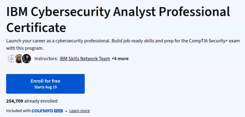 IBM Cybersecurity Analyst Professional Certificate