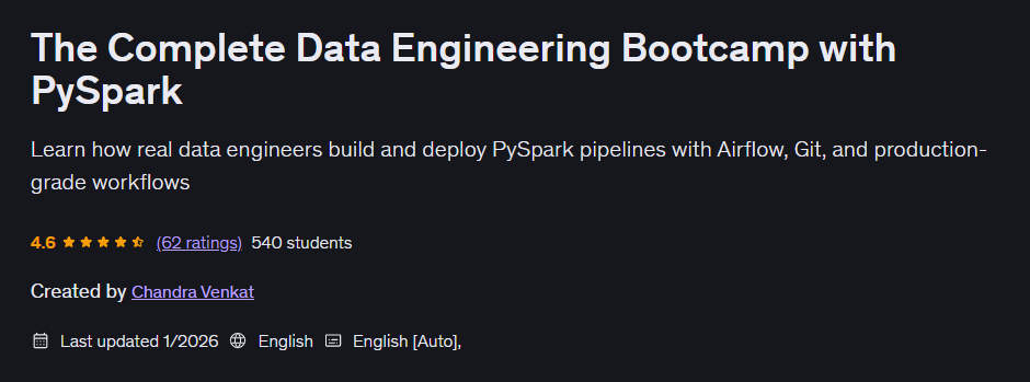 The Complete Data Engineering Bootcamp with PySpark