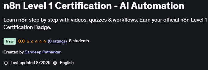 n8n Level 1 Certification - AI Automation