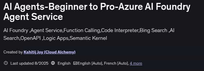 AI Agents-Beginner to Pro-Azure AI Foundry Agent Service