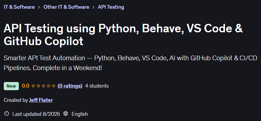 API Testing using Python Behave VS Code & GitHub Copilot