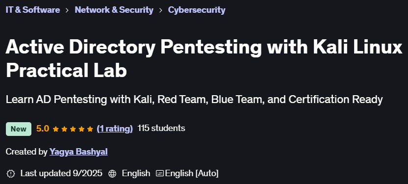 Active Directory Pentesting with Kali Linux Practical Lab