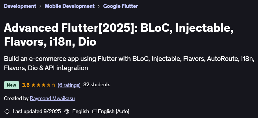 Advanced Flutter[2025]: BLoC Injectable Flavors i18n Dio