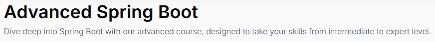 Advanced Spring Boot