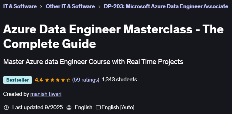 Azure Data Engineer Masterclass - The Complete Guide