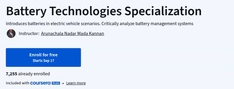 Battery Technologies Specialization