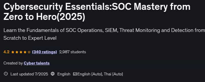 Cybersecurity Essentials_SOC Mastery from Zero to Hero(2025)