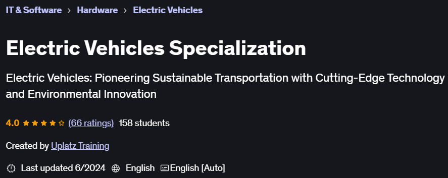 Electric Vehicles Specialization