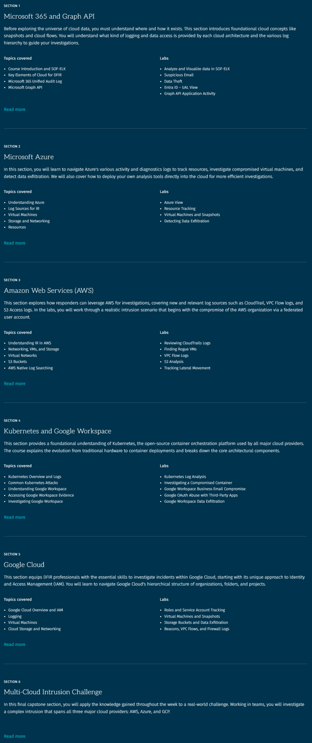 FOR509: Enterprise Cloud Forensics and Incident Response