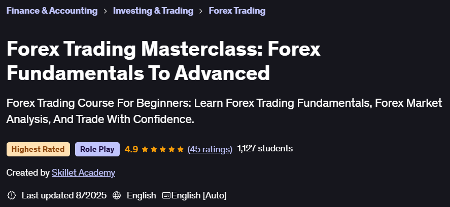 Forex Trading Masterclass: Forex Fundamentals To Advanced