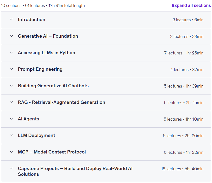 Generative AI Course for Beginners: RAG MCP AI Agents etc