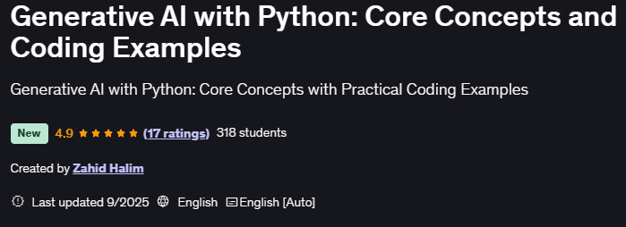 Generative AI with Python Core Concepts and Coding Examples