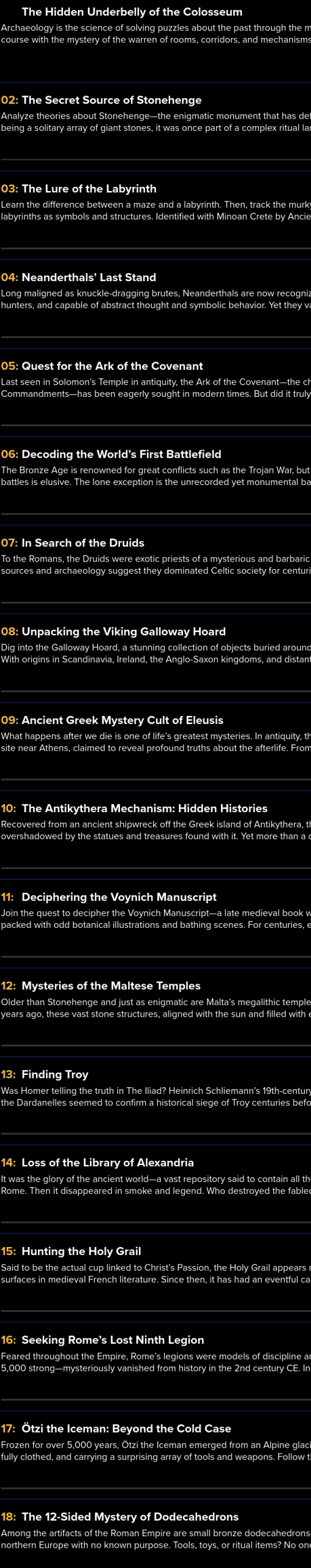 Great Archaeological Mysteries of Europe and the Mediterranean