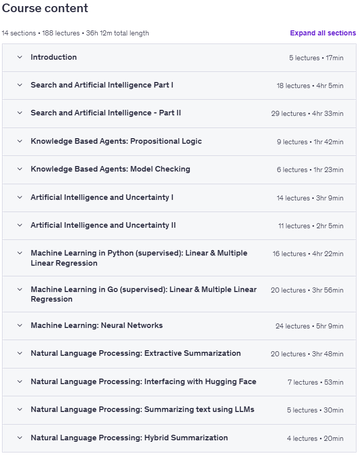 Introduction to AI and Machine Learning with Go (Golang) Content