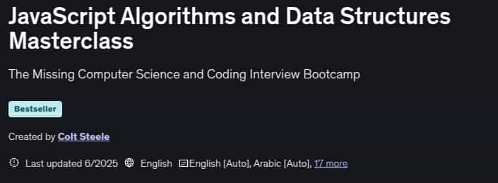 JavaScript Algorithms and Data Structures Masterclass