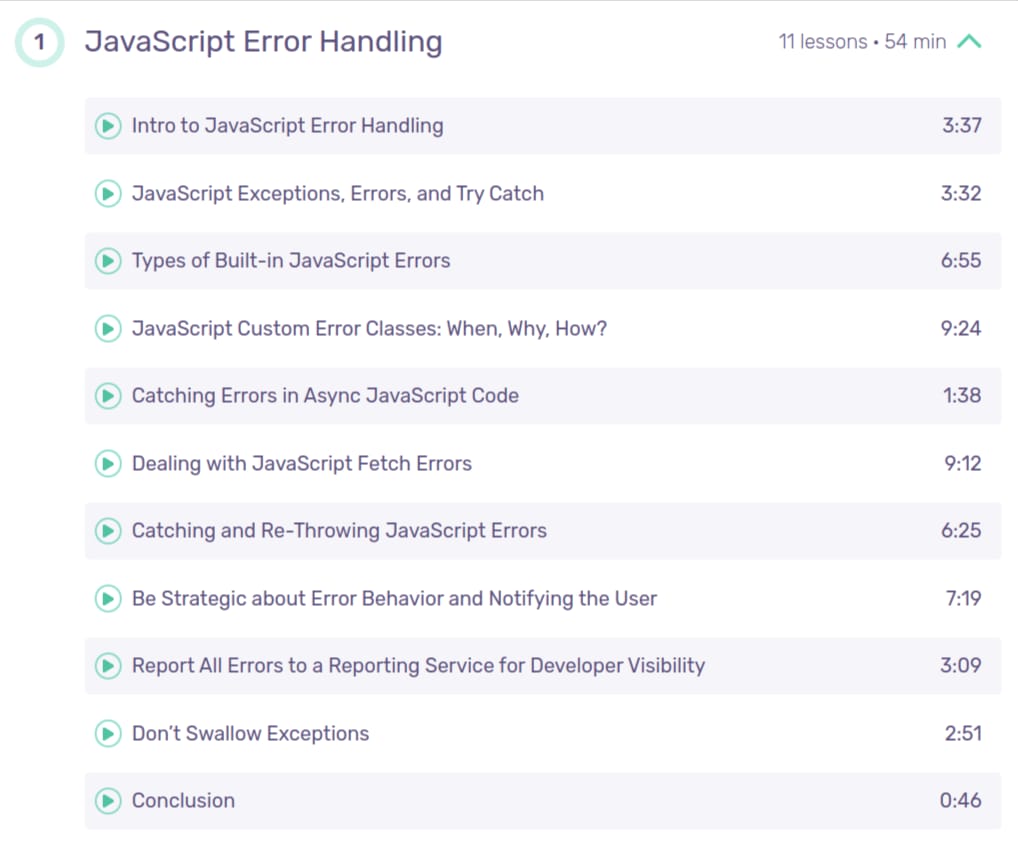 JavaScript Error Handling