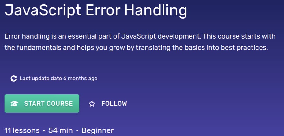 JavaScript Error Handling