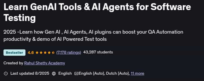 Learn GenAI Tools & AI Agents for Software Testing