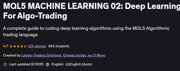 MQL5 MACHINE LEARNING 02_ Deep Learning For Algo-Trading