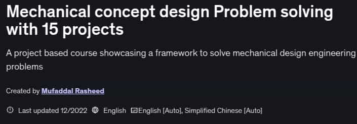 Mechanical concept design Problem solving with 15 projects