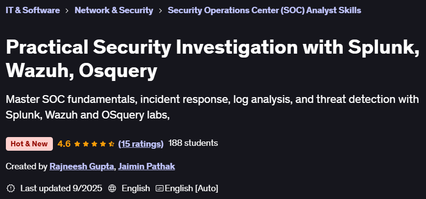 Practical Security Investigation with Splunk Wazuh Osquery