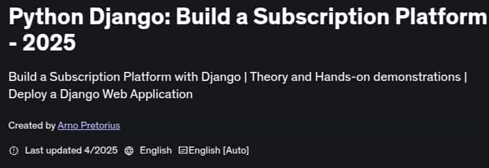 Python Django_ Build a Subscription Platform - 2025