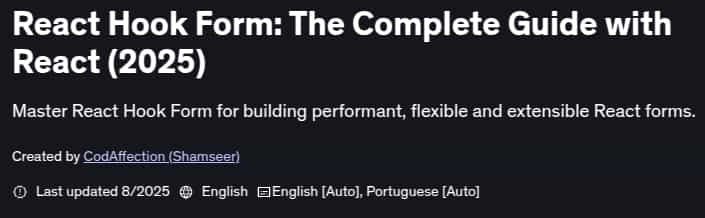 React Hook Form_ The Complete Guide with React (2025)