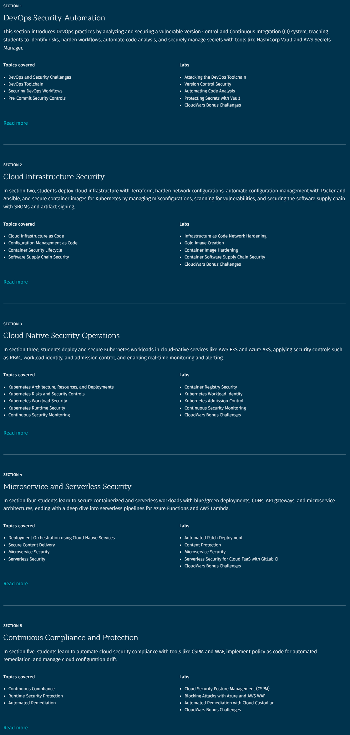 SEC540: Cloud Native Security and DevSecOps Automation
