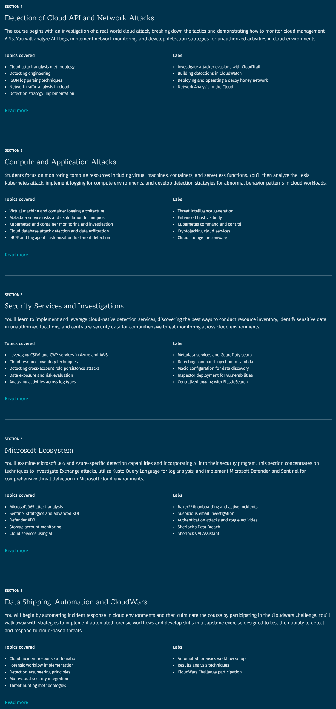 SEC541: Cloud Security Threat Detection