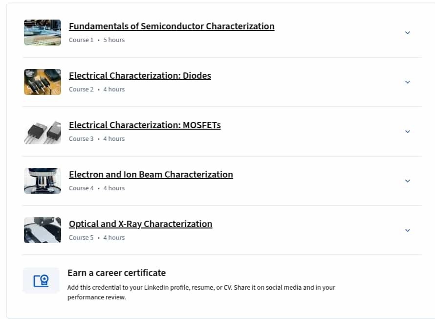 Semiconductor Characterization Specialization