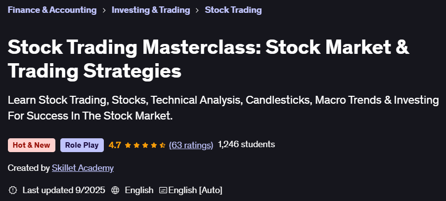Stock Trading Masterclass: Stock Market & Trading Strategies